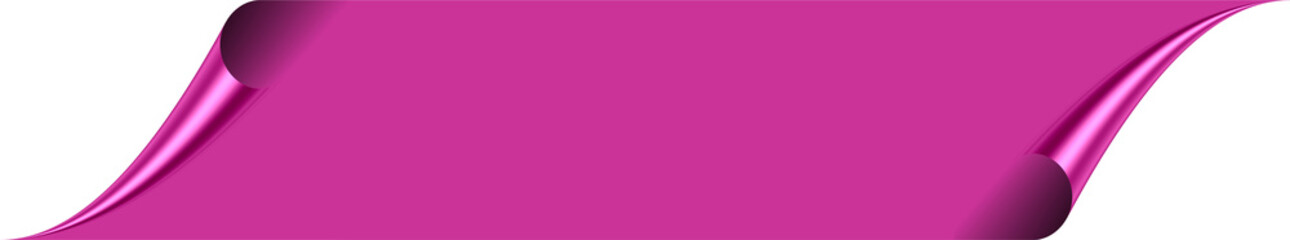 Deep Rose Color Roll Effect Ribbon Graphic Design