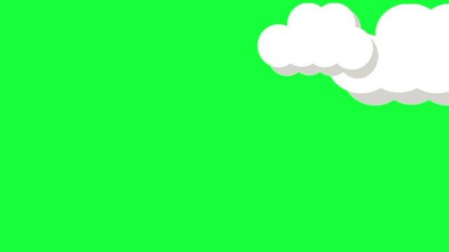 2-dimensional green screen walking cloud animation
