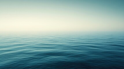 Obraz premium Tranquil Seascape with Calm Ocean Surface and Soft Blue Horizon