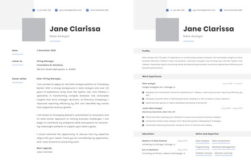 Obraz premium Data Analyst CV Resume Design