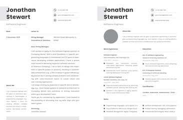 Fototapeta premium Modern CV Resume for Software Engineer