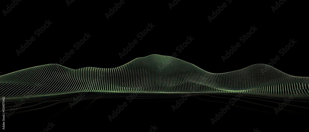 Aufkleber Abstract representation of waves or landscapes in a digital format.