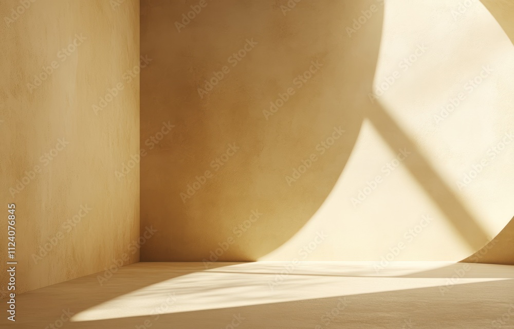Poster A minimalist interior with soft lighting and smooth surfaces creating a serene atmosphere.