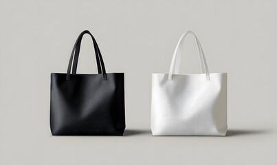 Canvas bag. mockup of fabric tote. Cloth totebag with handle. template of black and white cotton eco bag. Reusable tote for shopping. Blank mock for shopper. Ecobag for grocery. Vector,


