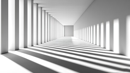 Obraz premium Minimalist Interior Space with Dramatic Shadows and Light Play