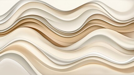 Obraz premium Abstract Flowing Waves in Soft Beige and Cream Tones