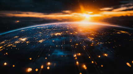 Obraz premium Abstract business Financial charts show a significant increase in profits in the stock market.This is driven by higher interest rates and continued growth. In the innovation world network of financial