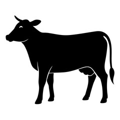 silhouette of a cow
