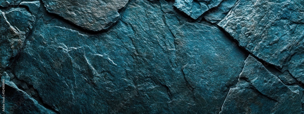 Poster A textured dark stone surface with layered patterns and natural variations.