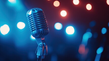 Vintage Microphone on Stage