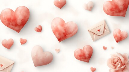 Fototapeta premium Delightful digital design romantic heart patterns and soft colors for love theme
