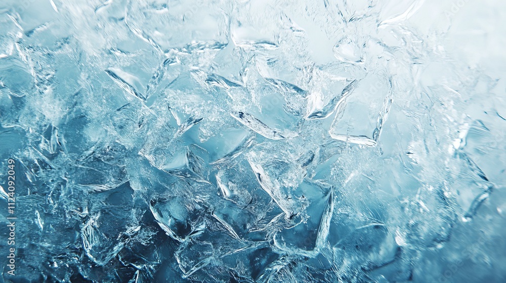 Poster intricate icy surface background featuring frosty crystalline patterns and subtle shimmering texture