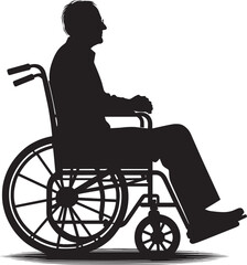 A person on wheelchair Silhouette isolated on white background wheelchair vector shape