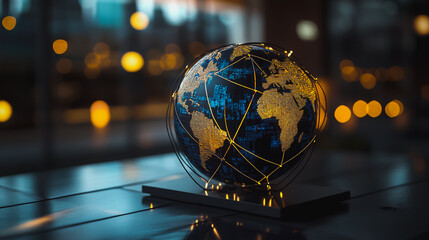 Abstract business Financial charts show a significant increase in profits in the stock market.This is driven by higher interest rates and continued growth. In the innovation world network of financial