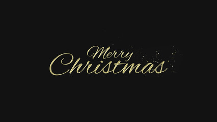 Merry Christmas gold lettering text typography on gray or black background golden text banner illustration great for wishing and celebrating Happy Merry Christmas with your loved ones