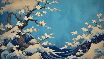 Clear Plain Shiny Warm Soft Vintage Bokeh Cloudy Wave Like Geometric Blue Background or Texture