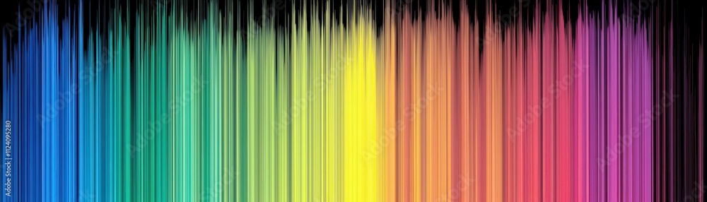 Poster vibrant color spectrum displaying smooth transitions across the rainbow with dark background and hig