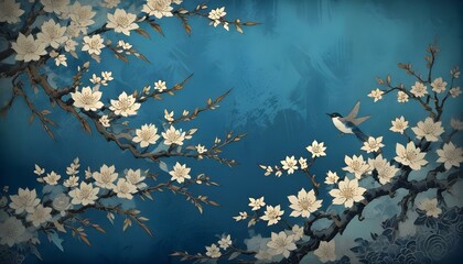 Clear Plain Shiny Warm Soft Vintage Bokeh Cloudy Wave Like Geometric Blue Background or Texture