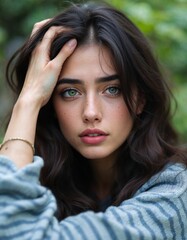 Fototapeta premium close-up. face of a beautiful young girl