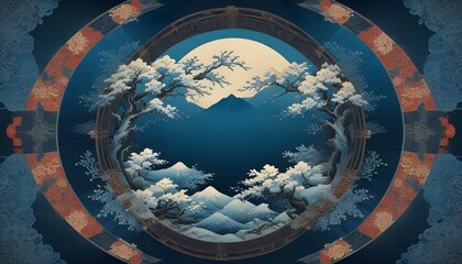 Clear Plain Shiny Warm Soft Vintage Bokeh Cloudy Wave Like Geometric Blue Background or Texture