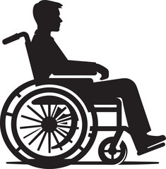 A person on wheelchair Silhouette isolated on white background wheelchair vector shape