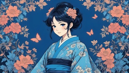 Clear Plain Shiny Warm Soft Vintage Bokeh Cloudy Wave Like Geometric Blue Background or Texture