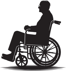 A person on wheelchair Silhouette isolated on white background wheelchair vector shape