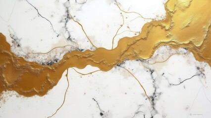 Obraz premium Speckled granite patterns. Sophisticated white and gold terrazzo with bold accent colors creating striking and modern look. Perfect for luxury spaces, Ultra-clear, noise-free, 4K UHD quality