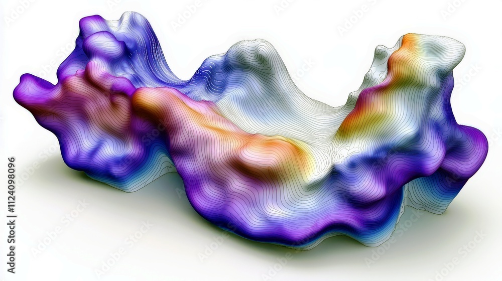 Poster abstract colorful wave form with smooth lines and gradients for artistic and creative designs