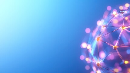 Abstract representation of interconnected nodes and lights, symbolizing technology and networking. AI Generative