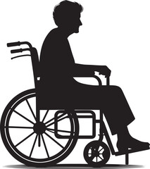 A person on wheelchair Silhouette isolated on white background wheelchair vector shape