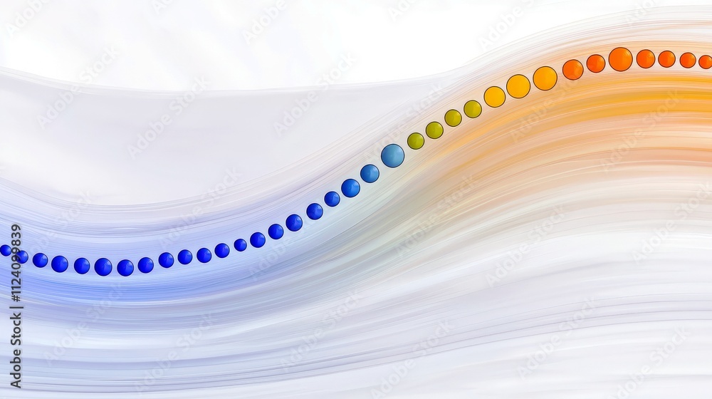 Poster abstract wave design featuring colorful dots in gradient arrangement symbolizing harmony, creativity