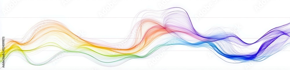 Poster colorful abstract wave design in smooth gradient featuring vibrant hues flowing elegantly through th