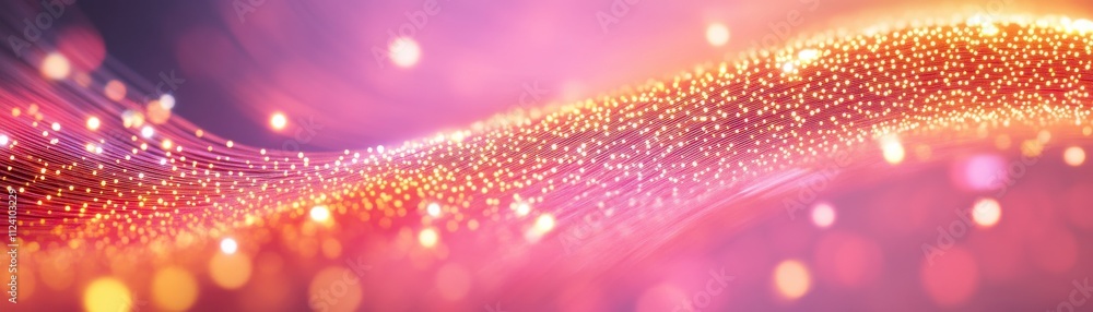 Poster a vibrant, flowing design featuring shimmering lights and soft gradients, creating a magical and dyn