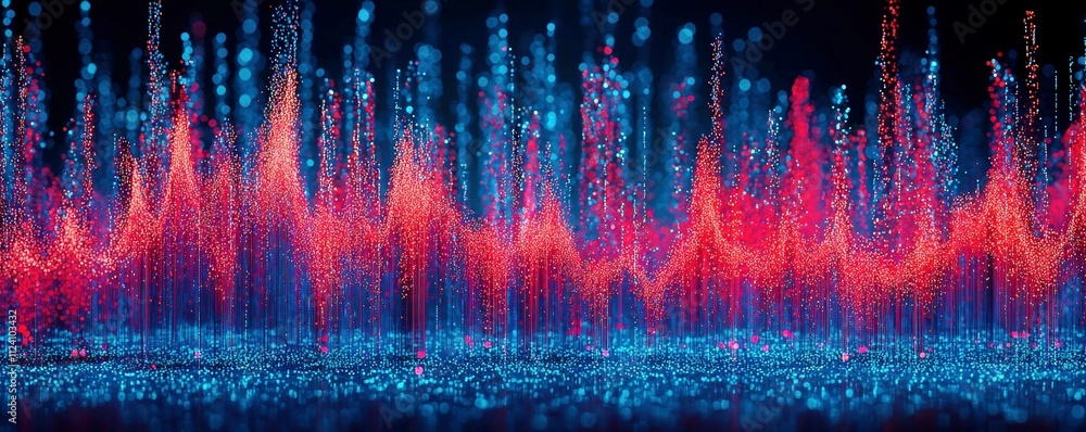 Aufkleber colorful abstract visualization of sound waves with vibrant hues creating a dynamic and energetic mo