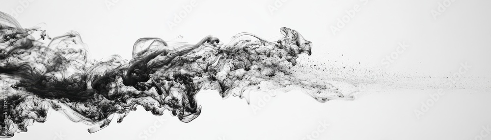 Poster a dynamic black and white abstract image showcasing fluid shapes and textures, evoking a sense of mo