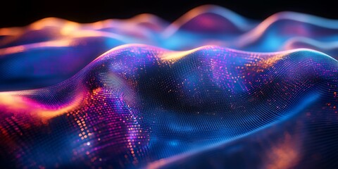 Naklejka premium Abstract colorful digital wave background.