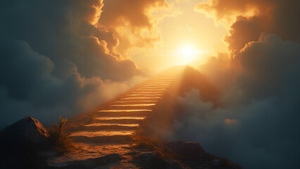 Stairway to heaven Revelation And night will be no more They will need no light of lamp or sun for the Lord God will be their light and they will reign forever and ever