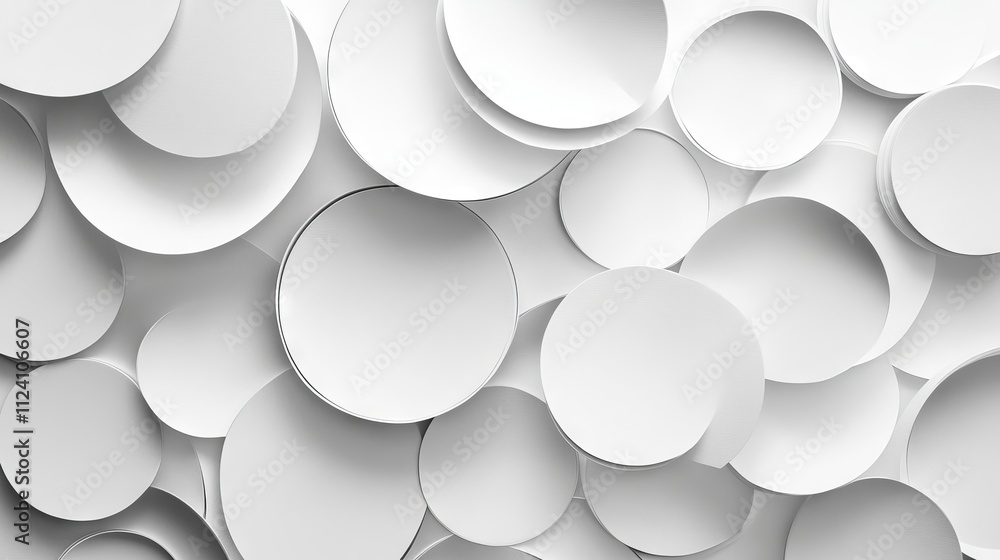Poster intricate abstract paper circle design featuring shimmering silver background texture for creative d