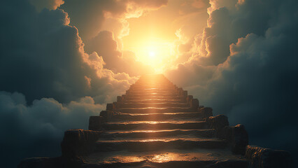 Stairway to heaven Revelation And night will be no more They will need no light of lamp or sun for the Lord God will be their light and they will reign forever and ever