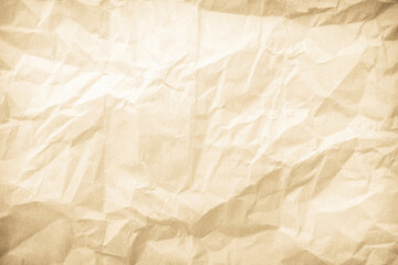 Crumpled brown paper texture background for design with copy space for text or image.