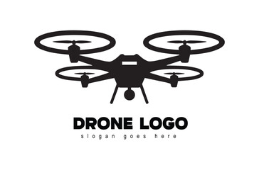 Vector drone icon black design. Drone logo.