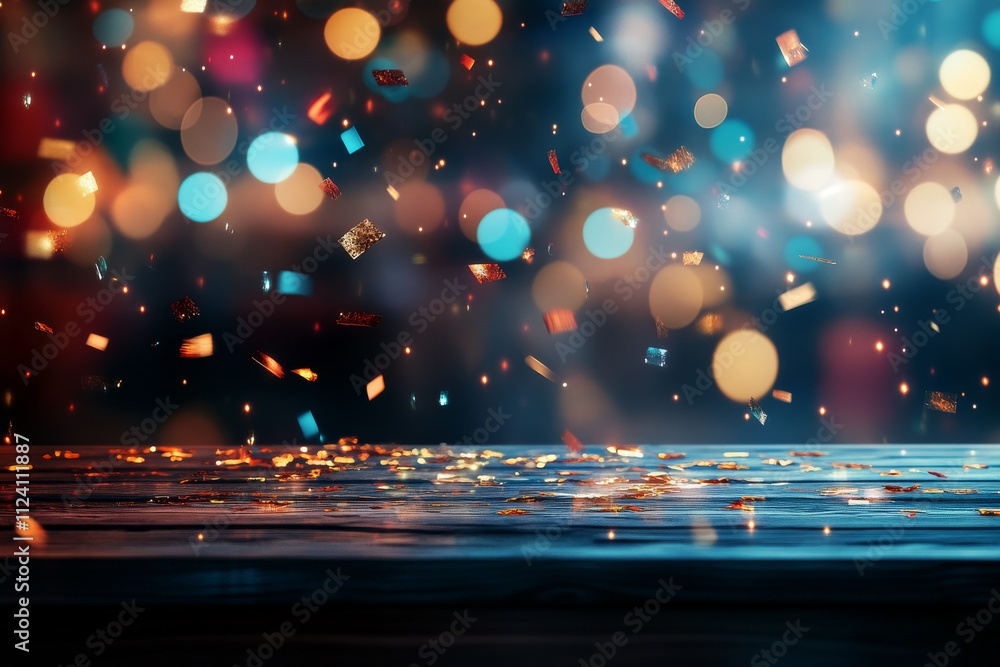 Aufkleber an abstract image full of sparkling bokeh lights, creating a festive and dreamy atmosphere, evoking 