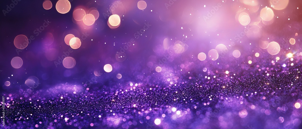 Canvas Prints festive purple bokeh glitter texture with christmas abstract design elements and blank space, ideal 