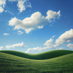 Fototapeta premium Green field landscape with beautiful sky version 6