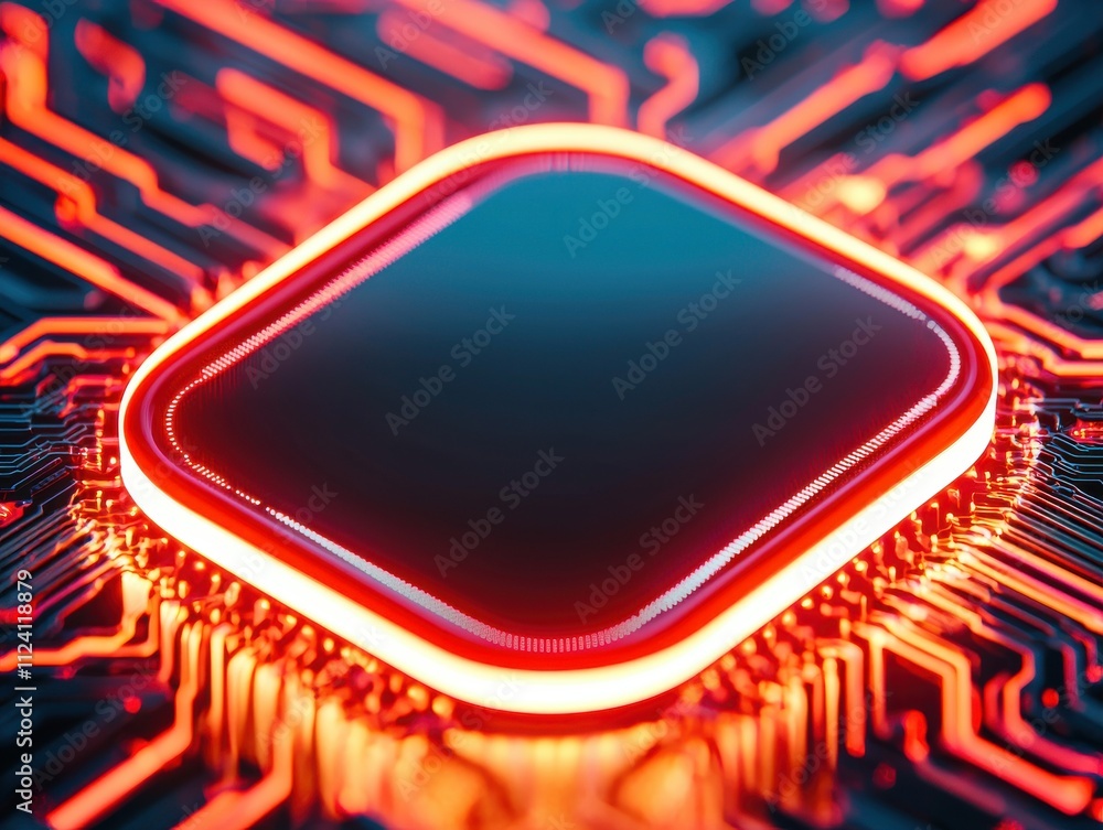 Poster exploring circuit design innovations technology lab digital art futuristic environment close-up pers