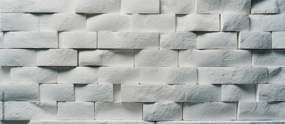Poster textured white stone wall with unique pattern and design elements