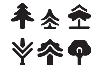 Fototapeta premium Tree icon vector silhouette art object.