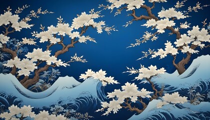 Clear Plain Shiny Warm Soft Vintage Bokeh Cloudy Wave Like Geometric Blue Background or Texture
