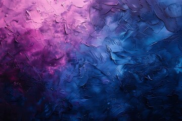 Abstract Painting Purple Blue Hues Textured Canvas